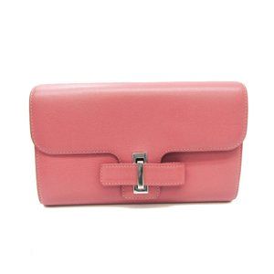 Delvaux Women's Leather Long Wallet (bi-fold) Pink